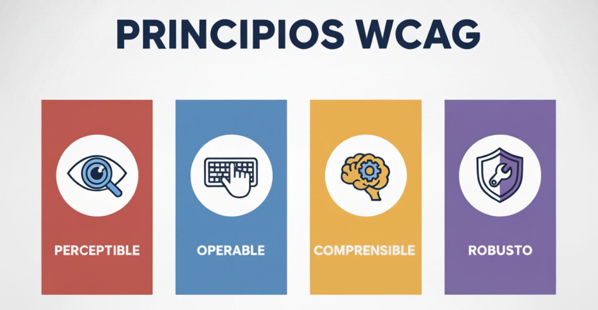 Los 4 principios WCAG 2.2 son la base del mindest de la Accesibilidad UX/UI y el diseño inclusivo